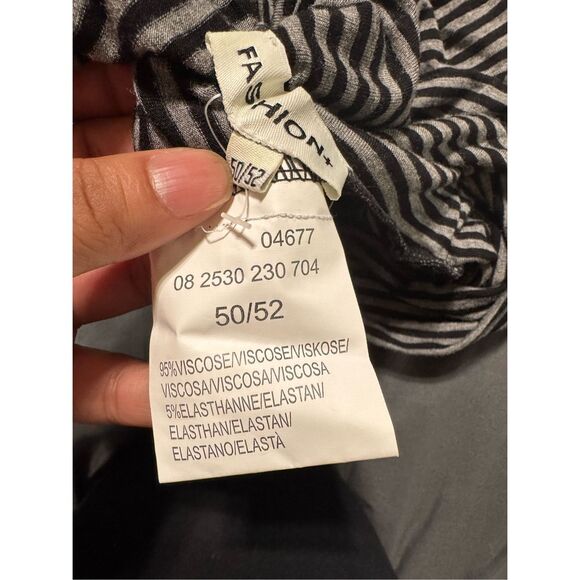 Fashion long sleeve turtle neck stripes ruched solid casual lightweight tee shir - Picture 6 of 6